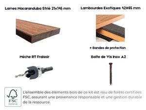 Détails kit terrasse Macaranduba Strié