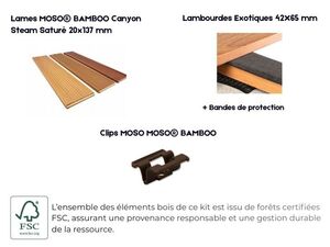 Détails kit terrasse  MOSO® BAMBOO  Canyon Steam Saturé