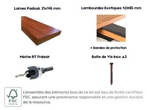 Détails KIT TERRASSE Padouk