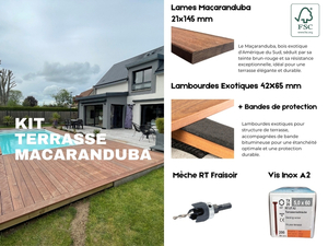 Kit terrasse bois Maçaranduba- strié