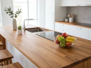 Plan de travail teck